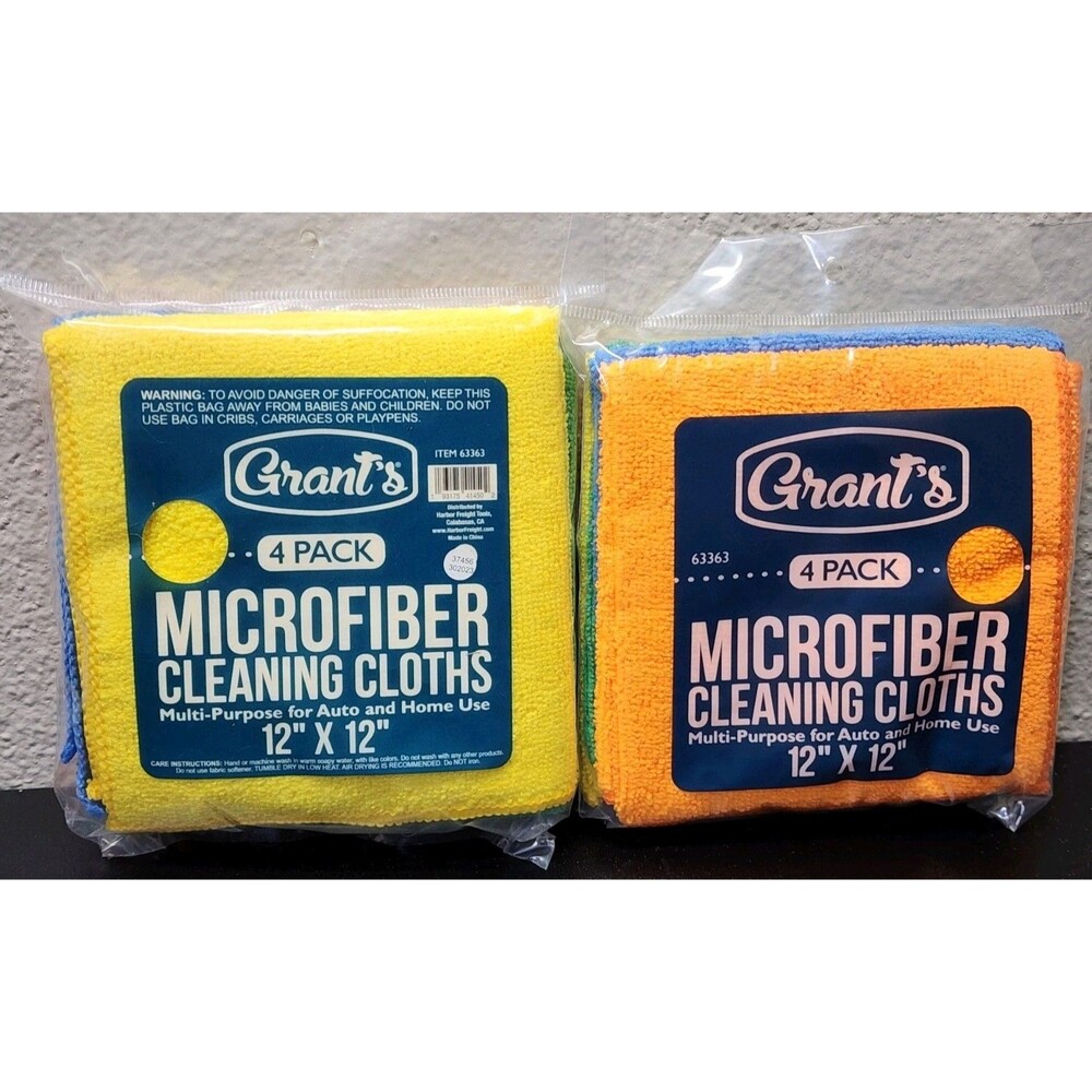 2xMicrofiber Cleaning Cloth 4Pk 12"x12" Computer Home Auto Boat Detail Towel Rag
